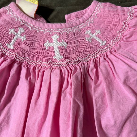 Pink Smocked Kids Dress - Picture 2 of 4
